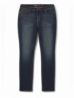 Simply Vera Vera Wang Skinny Jeans Size 14 Dark Wash Yellow Contrast Stitching